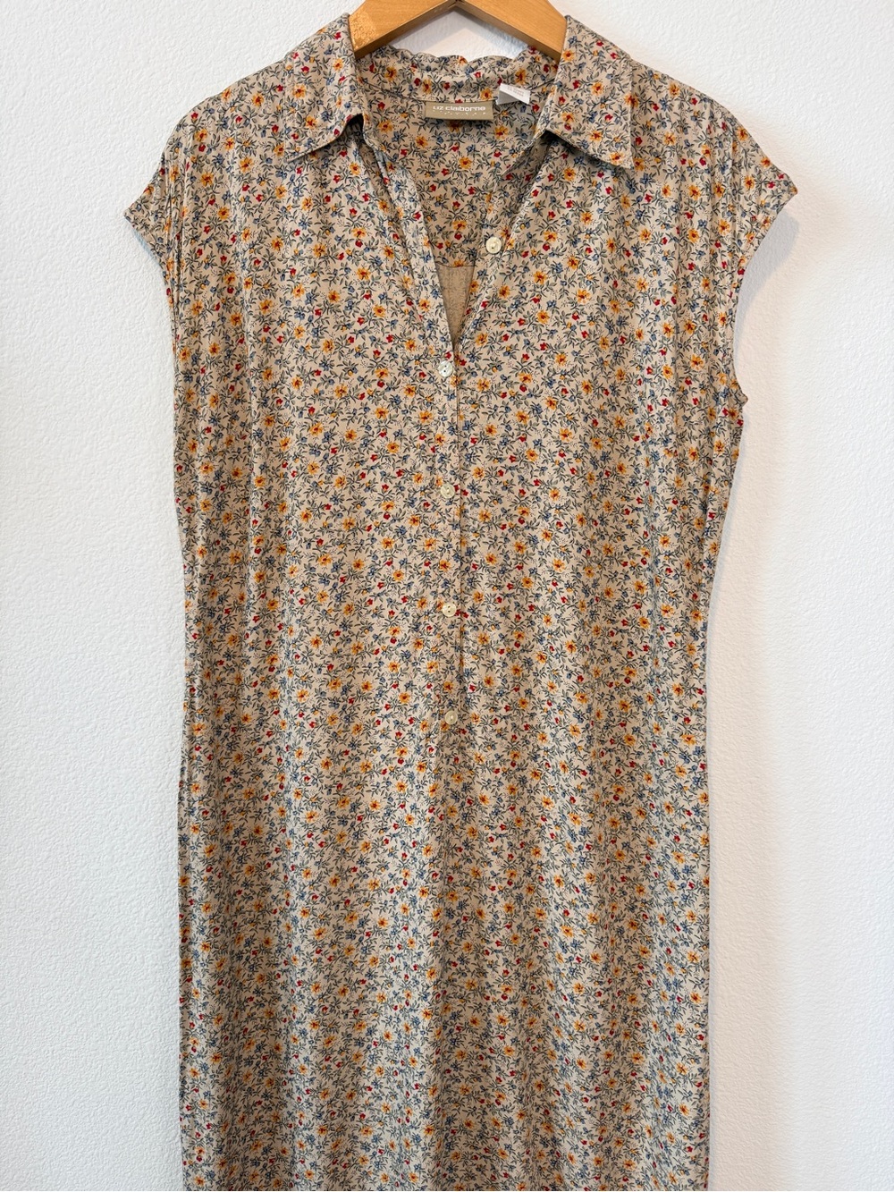 Vintage Liz Claiborne Floral Maxi Dress Cottagecore Prairie Petite 12